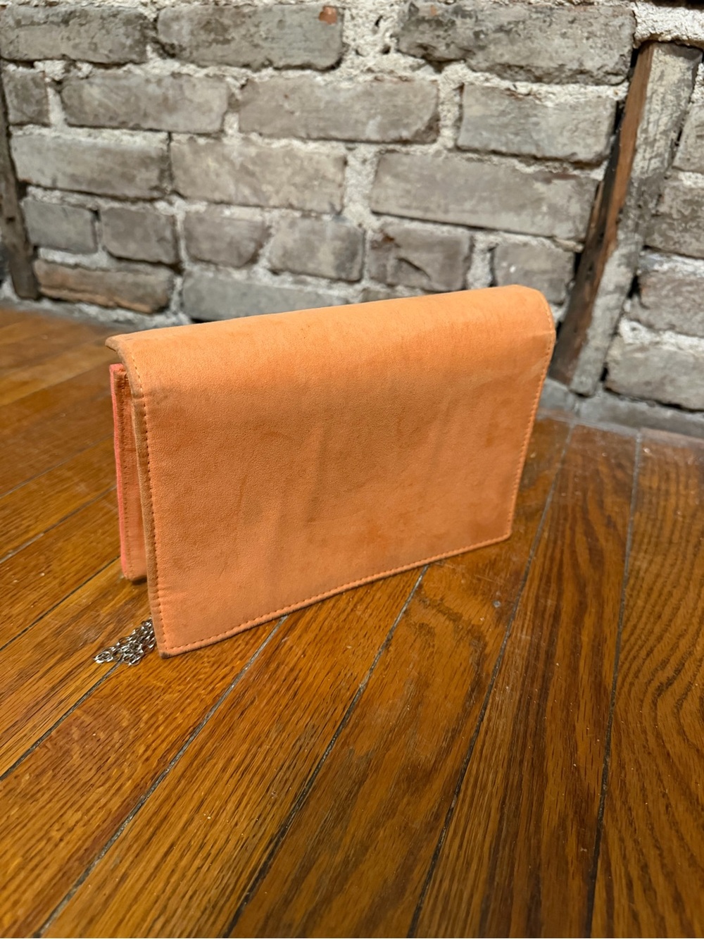 Colorblock Suede Envelope Crossbody Bag - Orange & Teal Vintage - Picture 4 of 4